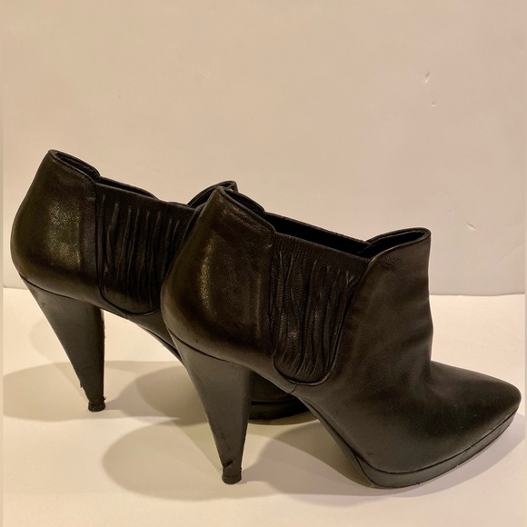 PRADA Black Leather Platform Booties - Picture 3 of 7